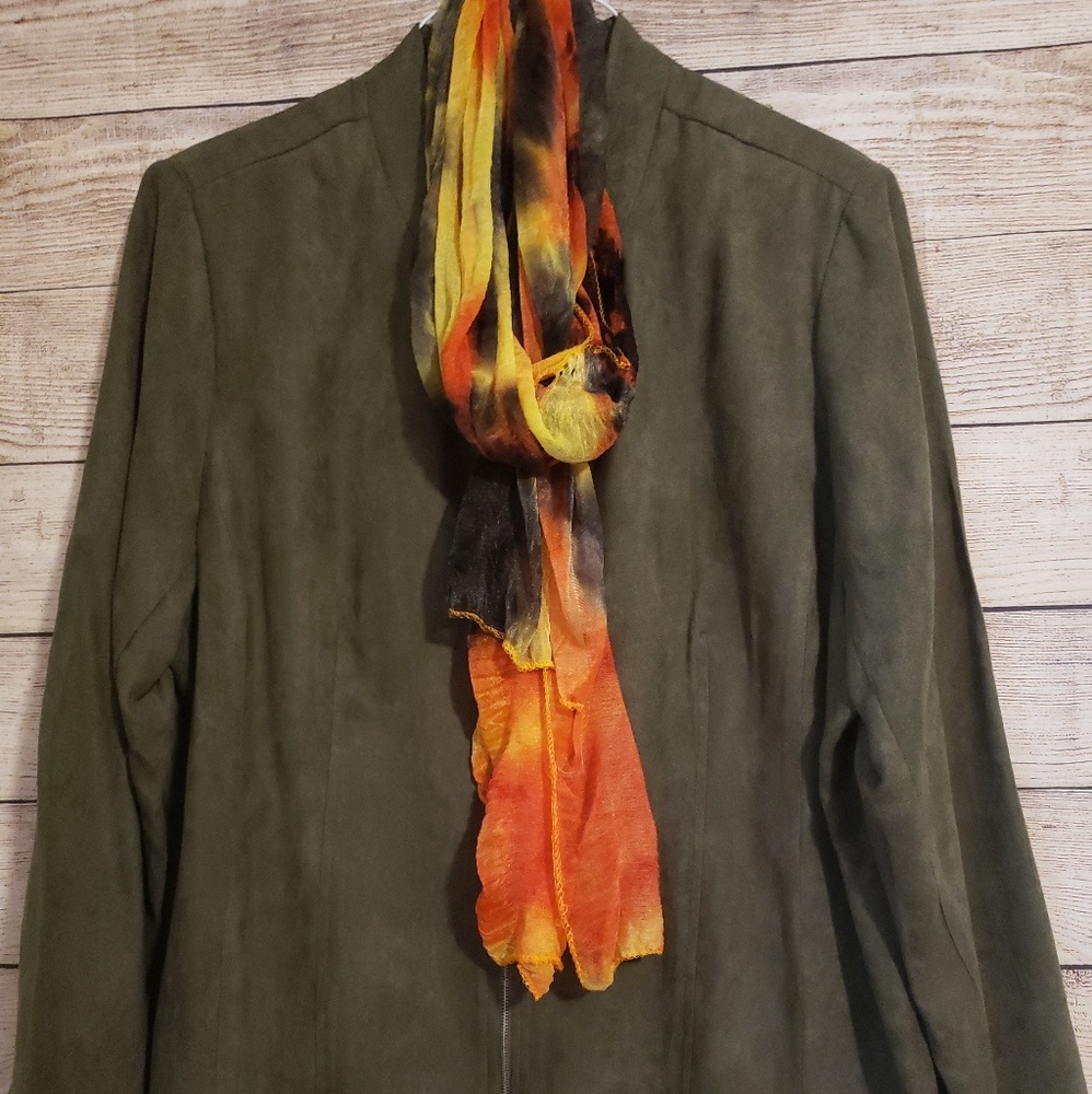 New Green Laura Scott Jacket w/scarf